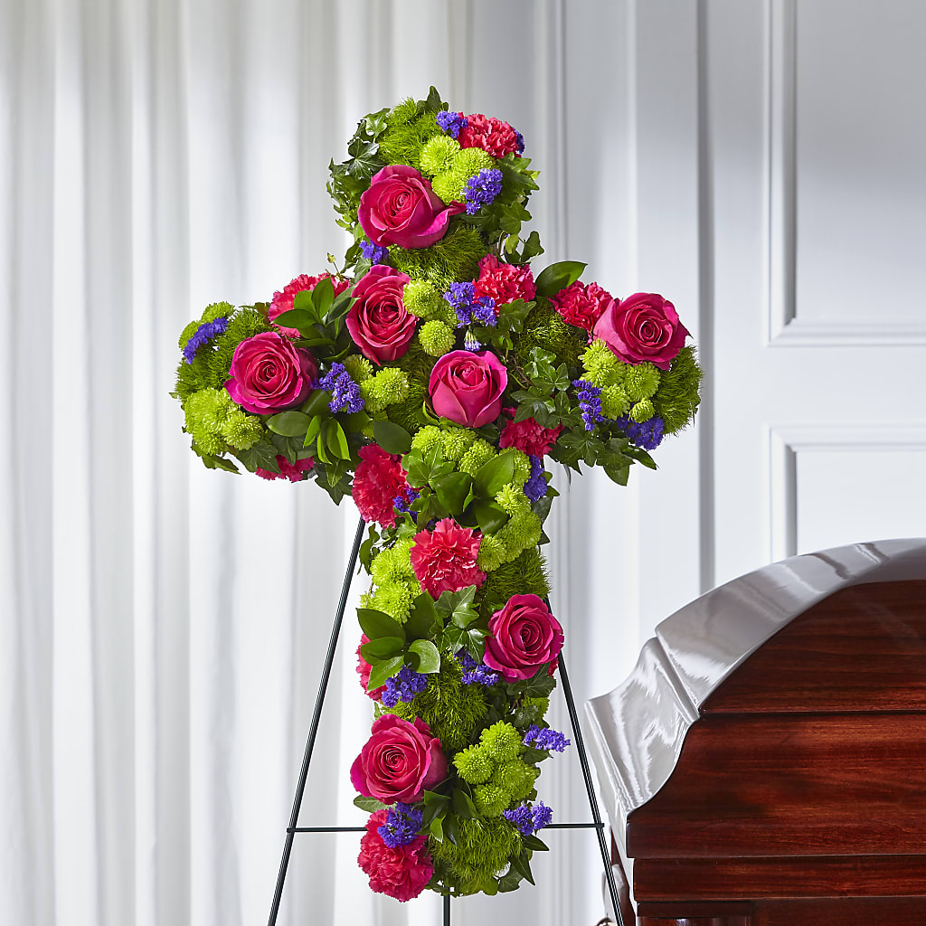 Tribute Rose Floral Cross – Talia Flowers, Ottawa ON