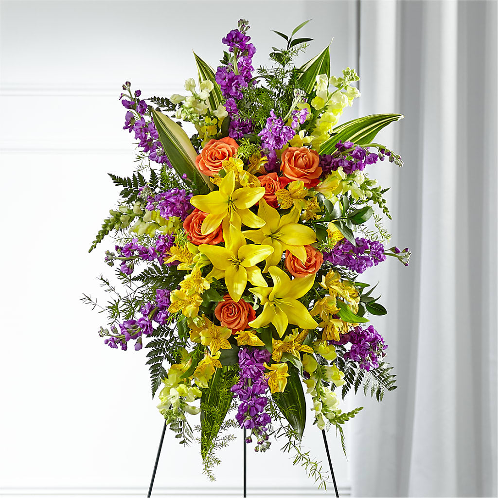 Thoughtful Prayers Standing Spray – Talia Flowers, Ottawa ON