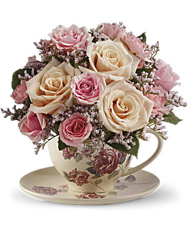 Teleflora's Victorian Teacup Bouquet – Talia Flowers, Ottawa ON