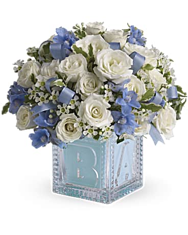 Baby's First Block by Teleflora - Blue – Talia Flowers, Ottawa ON