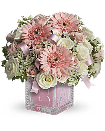 Baby's First Block by Teleflora - Pink – Talia Flowers, Ottawa ON