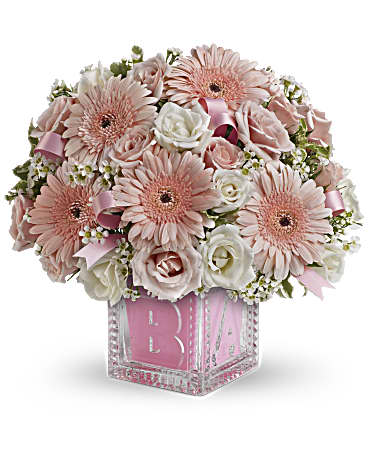 Baby's First Block by Teleflora - Pink – Talia Flowers, Ottawa ON