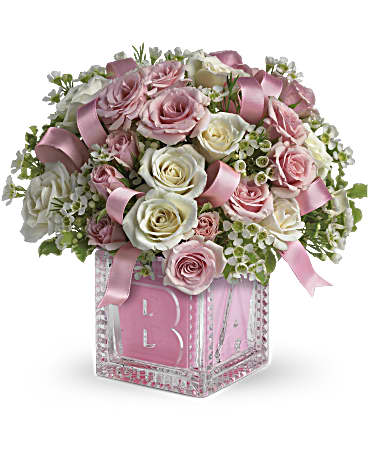 Baby's First Block by Teleflora - Pink – Talia Flowers, Ottawa ON