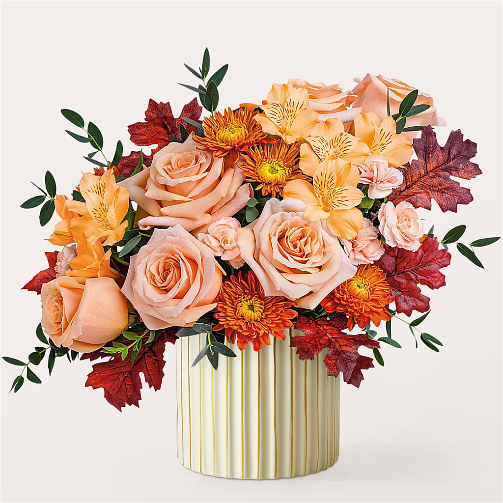 Spiced Latte Bouquet with Ivory Vase – Talia Flowers, Ottawa ON