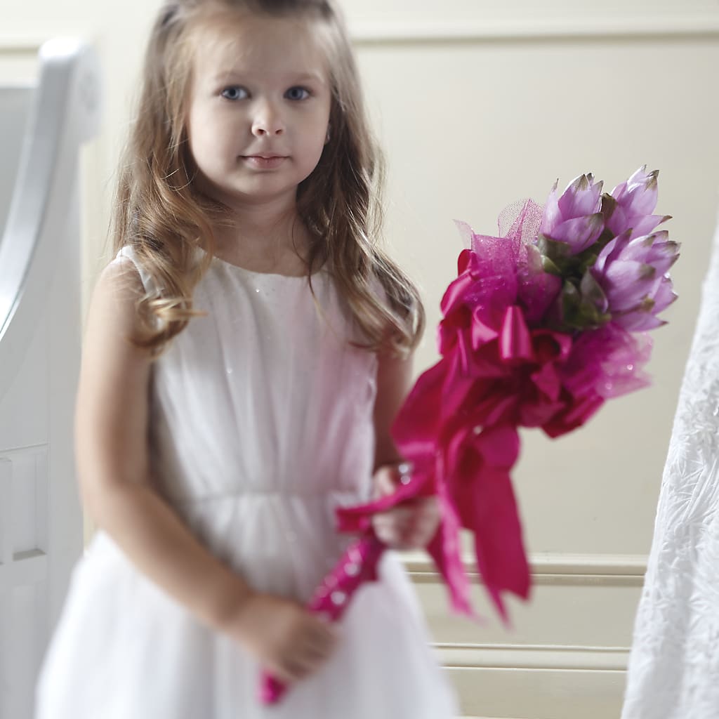 Sparkle Pink Flower Girl Bouquet – Talia Flowers, Ottawa ON