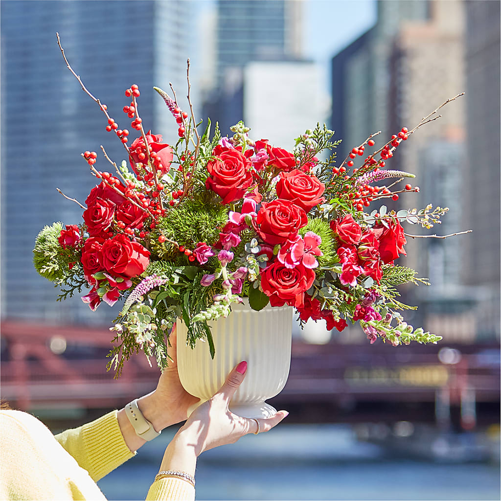 Big Red Bow Bouquet –  Talia Flowers, Ottawa ON