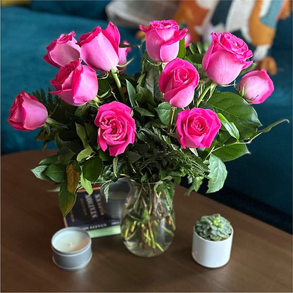 Long Stem Pink Rose Bouquet –  Talia Flowers, Ottawa ON