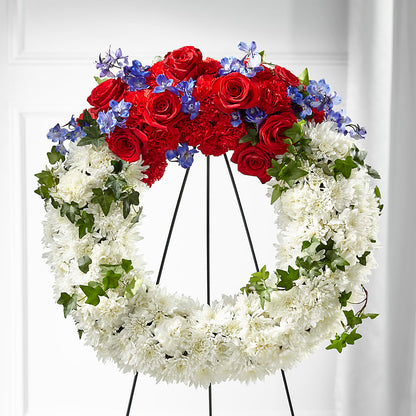 Patriotic Passion Wreath –  Talia Flowers, Ottawa ON