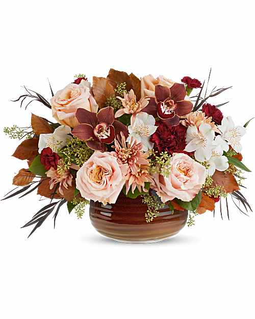 Teleflora's Sunset Stone Centerpiece –  Talia Flowers, Ottawa ON