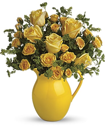 Teleflora's Sunny Day Pitcher of Roses