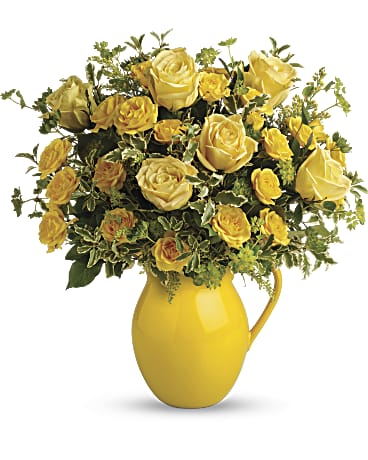 Teleflora's Sunny Day Pitcher of Roses