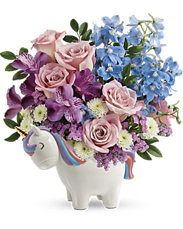 Teleflora's Enchanting Pastels Unicorn Bouquet