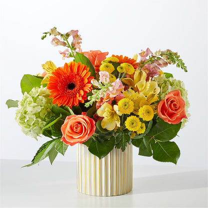 Autumn Sunshine Bouquet with Ivory Vase –  Talia Flowers, Ottawa ON