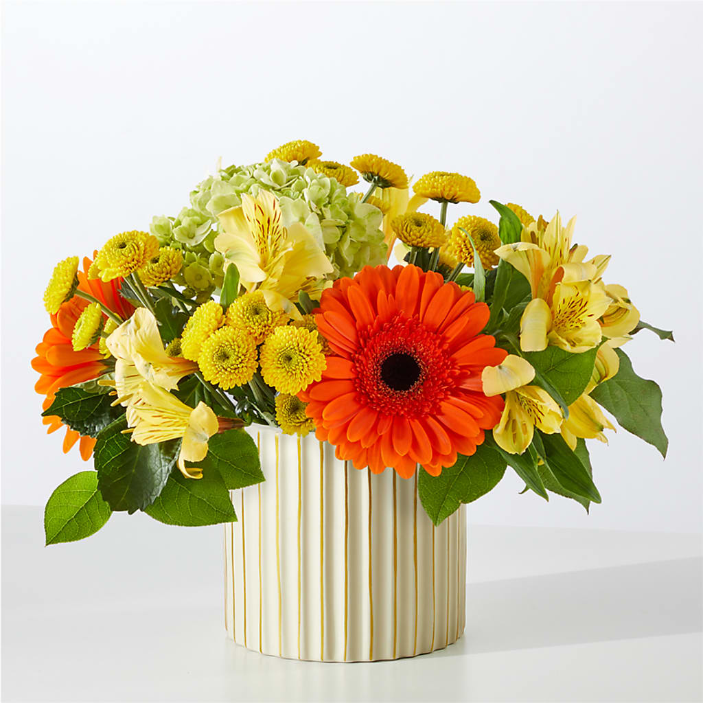Autumn Sunshine Bouquet with Ivory Vase –  Talia Flowers, Ottawa ON