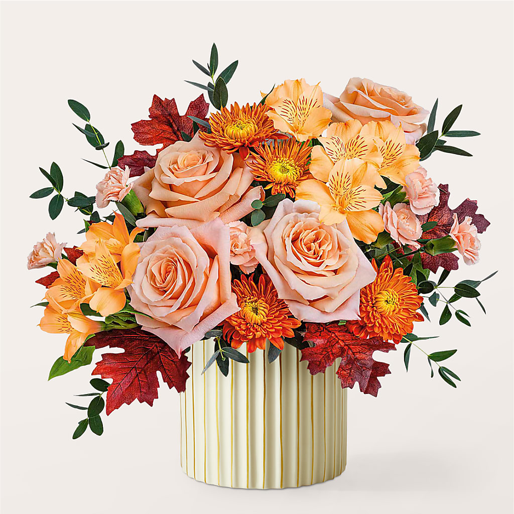 Spiced Latte Bouquet with Ivory Vase –  Talia Flowers, Ottawa ON