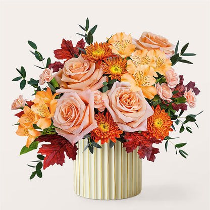 Spiced Latte Bouquet with Ivory Vase –  Talia Flowers, Ottawa ON