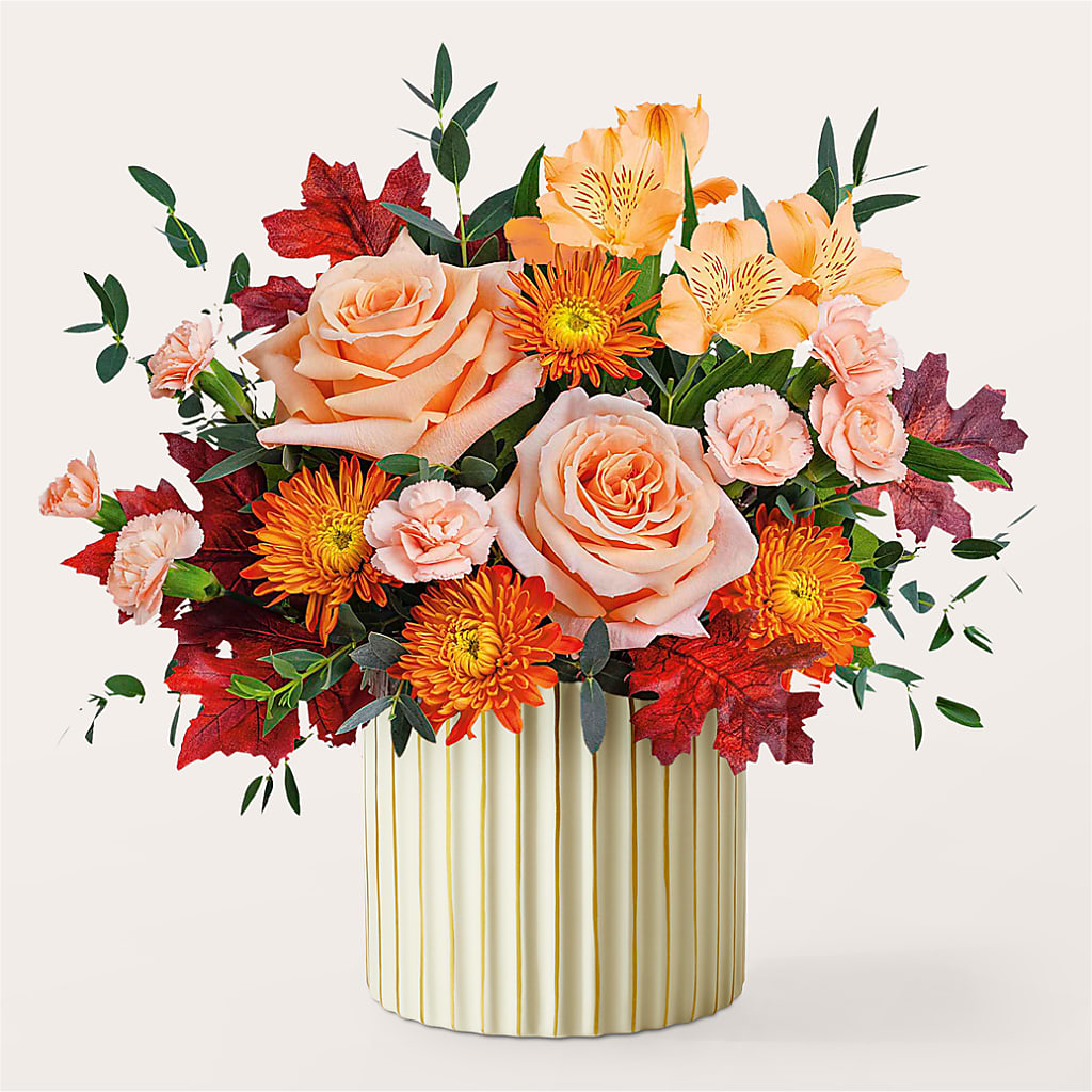 Spiced Latte Bouquet with Ivory Vase –  Talia Flowers, Ottawa ON